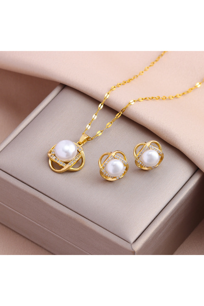 Choice 7002 New Vintage Pearl Pendant Necklaces Earrings For Women Female Dai...