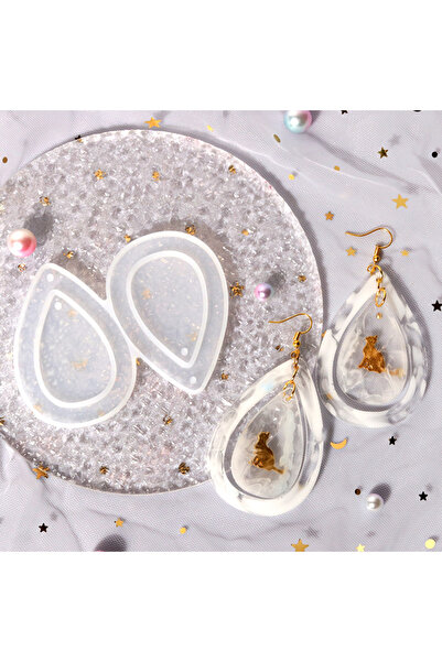 Choice1 سلسلة مفاتيح على شكل فطر على شكل قطرة ماء، أقراط من راتنج الإيبوكسي ا...