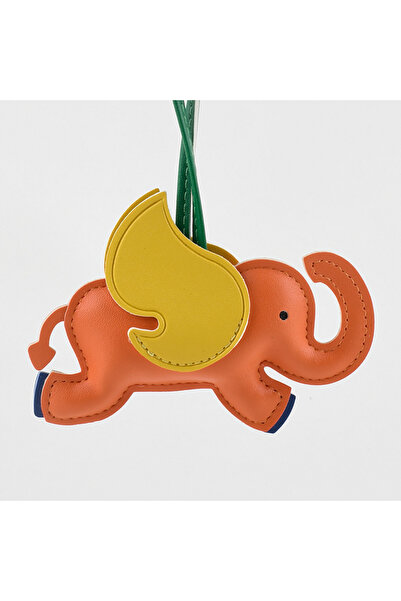 Choice orange 16 Colors Flying Wings Elephant Keychains Women PU Leather Hang...