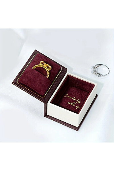 Choice صندوق مجوهرات أحمر داكن مقاس 1 قطعة، صندوق على شكل كتاب، صندوق خاتم قا...