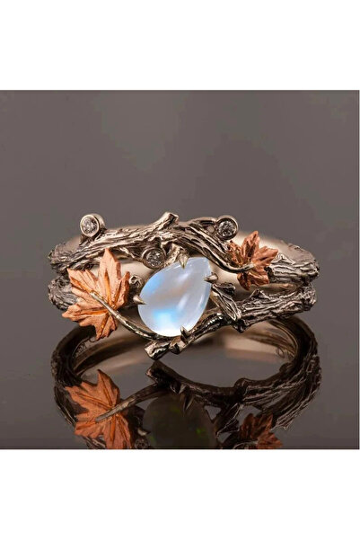 Choice خاتم بوهو فينتاج بوهو مجوف من حجر القمر للنساء بتصميم مميز، خواتم عرقية أنيقة، مناسبات خاصة