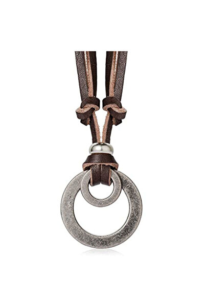 Choice NKM1001-1 قلادة رجالية بوهو فينتاج قابلة للتعديل من الجلد الطبيعي مع ق...