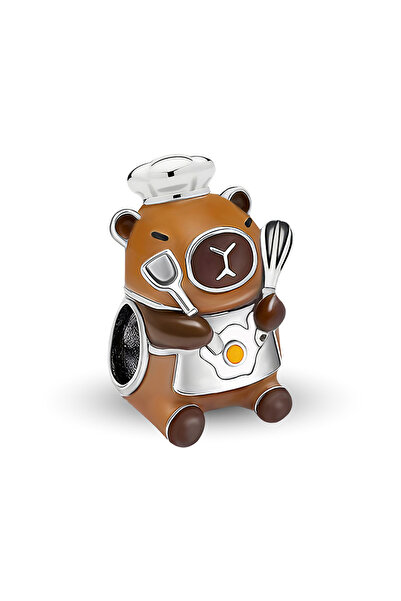 Choice قلادة مجفف الشعر من الفضة الإسترلينية عيار 925 على شكل كوالا وردي اللو...