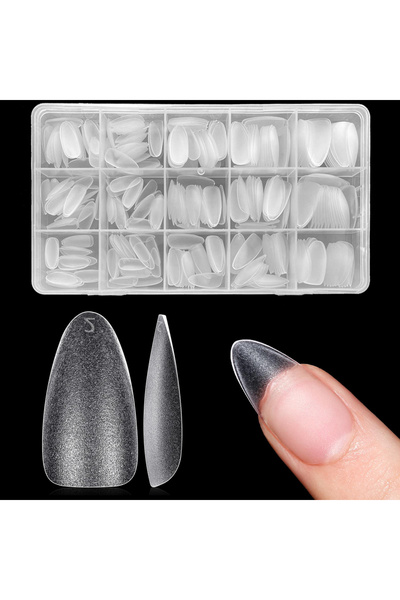 Choice 330 قطعة من أطراف أظافر اللوز الشفافة المربعة على شكل نعش متوسطة وقصير...