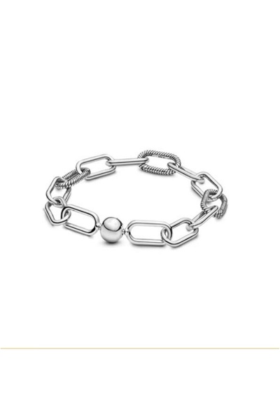 Miniso 17 سم C072 سوار دائري جديد من الفضة الإسترليني عيار 925 الأصلي بطول 17-21 سم على شكل قلب من اللؤلؤ بحلقة صلبة وإبزيم مربع F