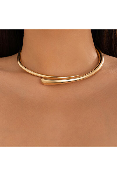 Choice قلادة تشوكر ذهبية اللون من إنجيمارك بتصميم بانك على شكل قطرة ماء، سوار مفتوح للنساء، مناسبة لحفلات الزفاف