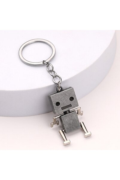 Choice 10 cm Grey Creative Movable Robot Keychain Retro Simple Cute Cartoon P...