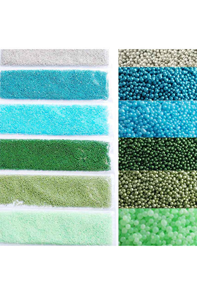 Choice 05 Set of 6 Colors Caviar Micro Beads Nail Art Decorations, Metallic N...