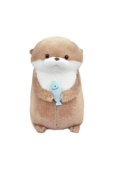 Choice سلسلة مفاتيح قطيفة خفيفة الوزن على شكل ثعالب مائية لطيفة تحمل سمكة، مناسبة لحقيبة المدرسة