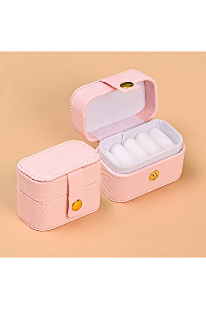 Choice صندوق خواتم وردي صغير محمول للسفر لتخزين الأقراط والخواتم وصندوق مجوهر...