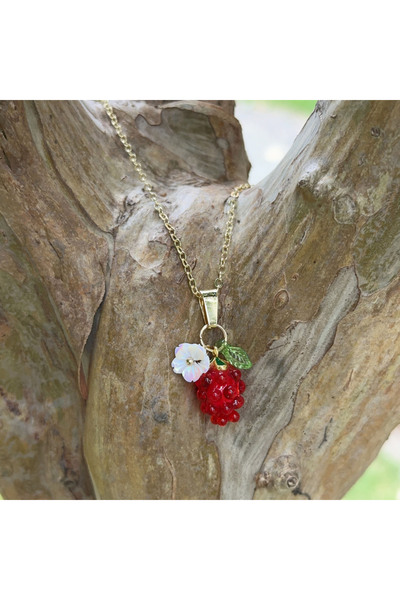 Choice قلادة على شكل فاكهة توت العليق اللذيذة، ليمون، توت أزرق، فراولة، برسيم...