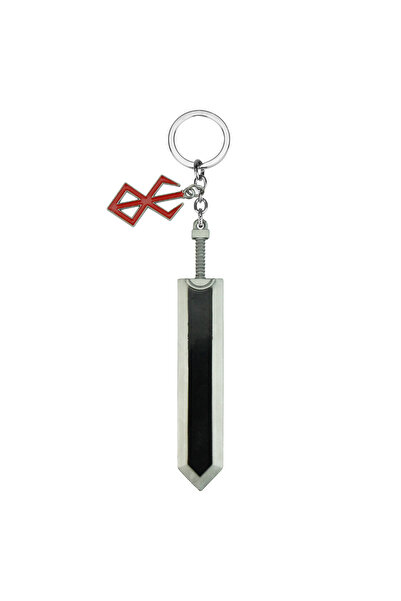 Miniso K125-red Anime Berserk Sword Keychain Black Swordsman Metal Car Keyrin...