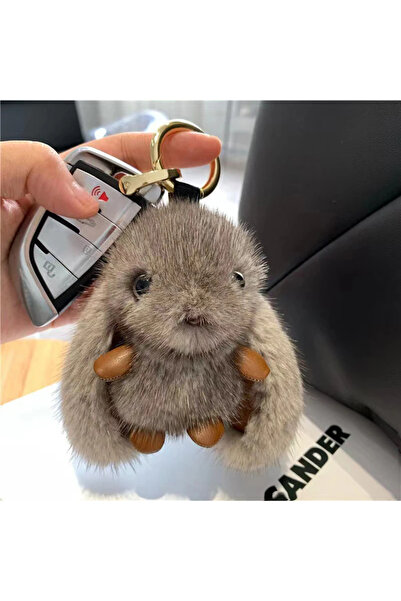 Choice GRAY Bag Accessories Fashion Pluff Bunny Keychain Lovely Cute Play Rab...