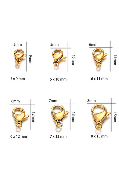 Choice 5x9mm Gold 20Pcs 10/20Pcs Stainless Steel Lobster Clasps Gold Color Lo...