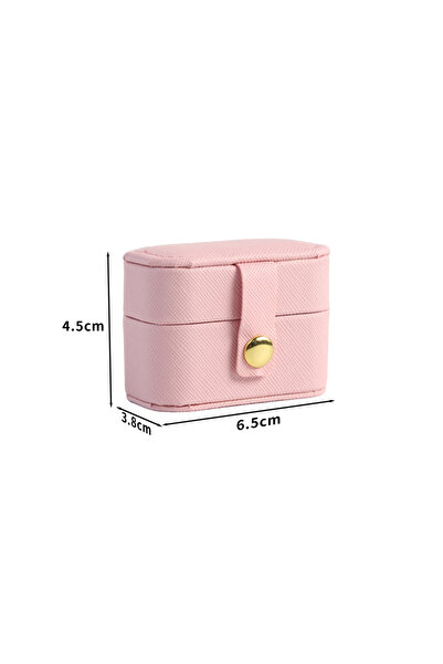 Choice حقيبة تخزين مجوهرات صغيرة محمولة وردية اللون، حقيبة سفر بسيطة من الجلد...