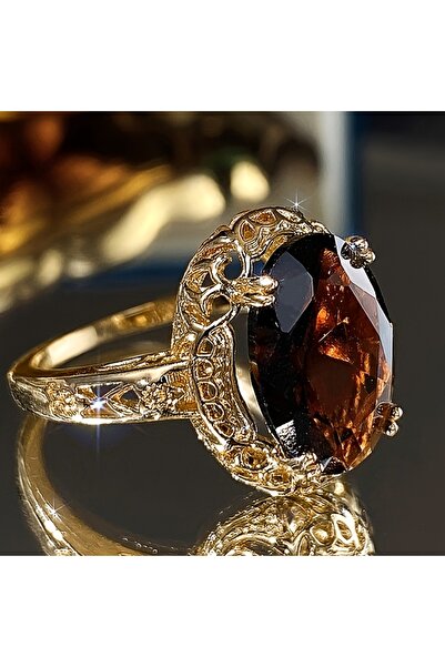 Choice خاتم فاخر للنساء ZB4308-1، بيضاوي الشكل، مرصع بالزركونيا الصناعية، مثا...