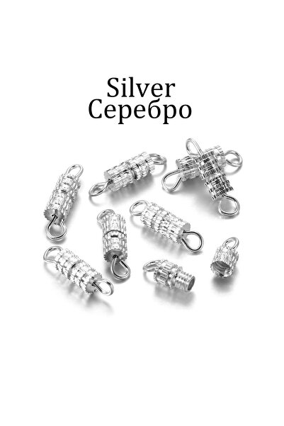 Choice 30 قطعة من مشابك تثبيت أسطوانية فضية اللون مزودة بمشابك لولبية مغلقة ل...