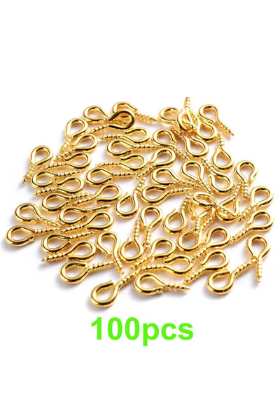 Choice C 100pcs 100Pcs 4x8mm Small Tiny Mini Metal Eyepins Hooks Eye Pins Eye...