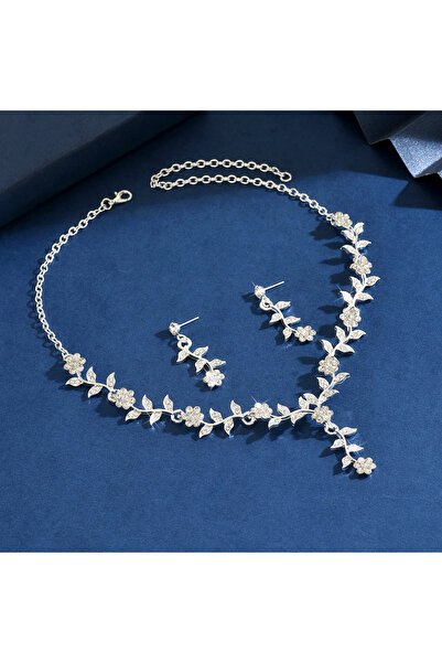 Choice 80865401 3PC Women's Fashion Design Flower Necklace Earrings Jewelry S...