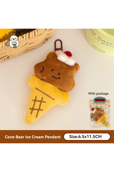 Choice Plush F Cartoon dessert doll pendant girl's heart versatile keychain b...