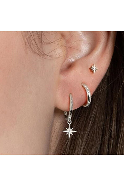 Choice مجموعة أقراط متدلية على شكل نجمة أنيقة من الفولاذ المقاوم للصدأ من EVI...