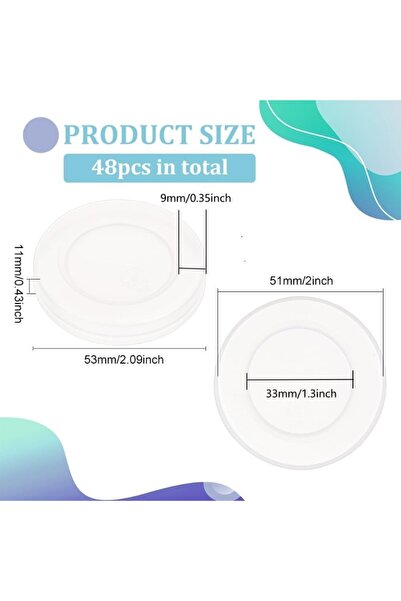 Choice AECH07-01901 48 قطعة من أغطية مرطبانات الزبادي مقاس 2 بوصة وأغطية زجاج...