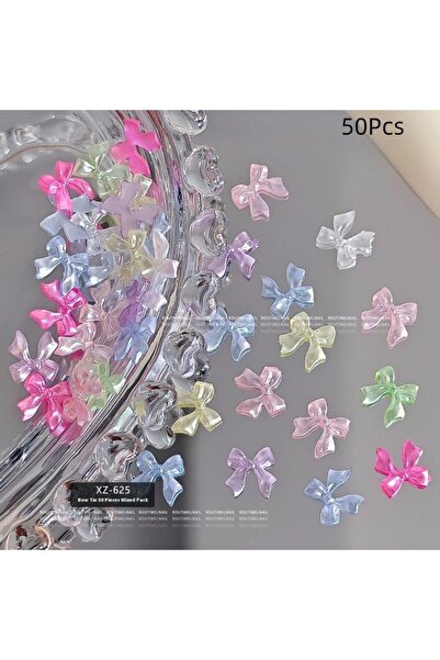 Choice 50 قطعة من 50/100 قطعة من زينة الأظافر على شكل فيونكة ثلاثية الأبعاد ش...