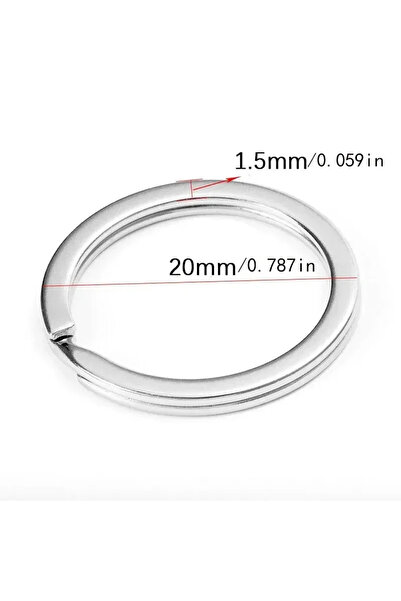 Choice 20 قطعة من حلقات المفاتيح المعدنية بلون الفولاذ مقاس 1.5 × 20 مم حلقات...