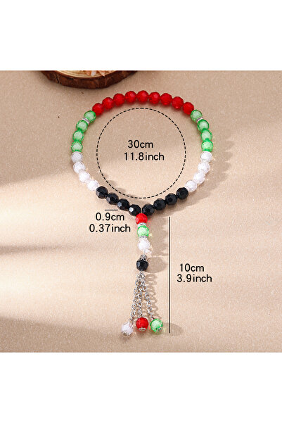 Choice YA0894-1 رموز دينية خريطة الدولة سوار مسبحة أكريليك صغيرة للمسلمين سوا...