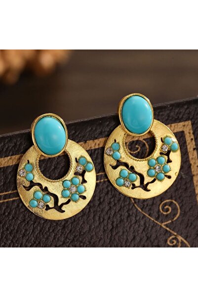 Choice أقراط متدلية من الفيروز البوهيمي E1696-2، طراز عتيق، إكسسوارات نسائية ...