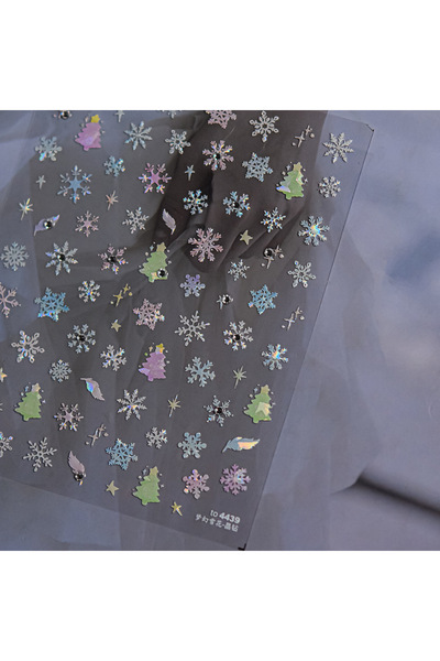 Choice قطعة واحدة من ملصقات الأظافر الكريستالية الفاخرة ذات شكل ندفة الثلج ال...