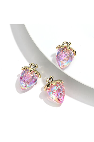 Choice 10 قطع من دلايات الفراولة المصنوعة من الأكريليك الشفافة، مقاس 23×31 مم...