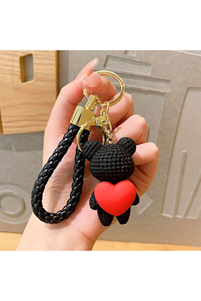 Choice سلسلة مفاتيح دمية الدببة الحب المصنوعة من الراتينج الإبداعي باللون الأ...