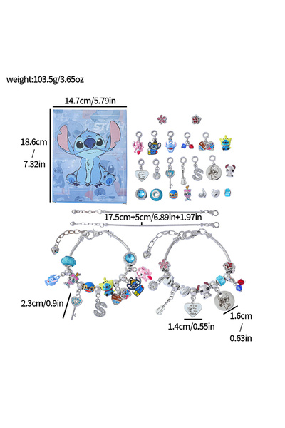 Choice غرزة 1 من ديزني ستيتش تقويم مجيء المجوهرات لمدة 24 يومًا - طقم سوار سح...