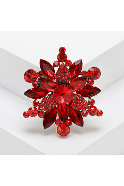 Choice MULTI Red2009-RD دبابيس زهور عصرية مرصعة بأحجار الراين للنساء، دبابيس ...