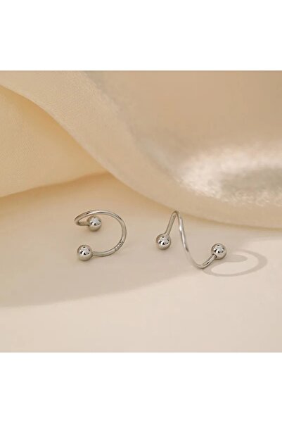 Choice S3-2pcs-ball 2 قطعة من أقراط الأذن اللولبية الملتوية المصنوعة من الفول...