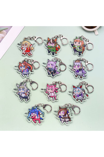 Miniso 5 cm 12 Anime Characters Uma Musume Acrylic Car Keychain Accessories T...