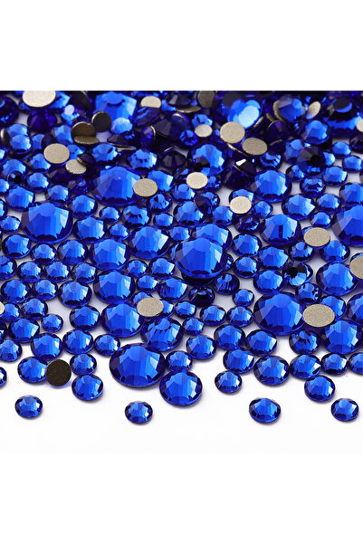 Choice أحجار الراين المسطحة الزجاجية ذات القاعدة الذهبية من الياقوت الأزرق، 1...