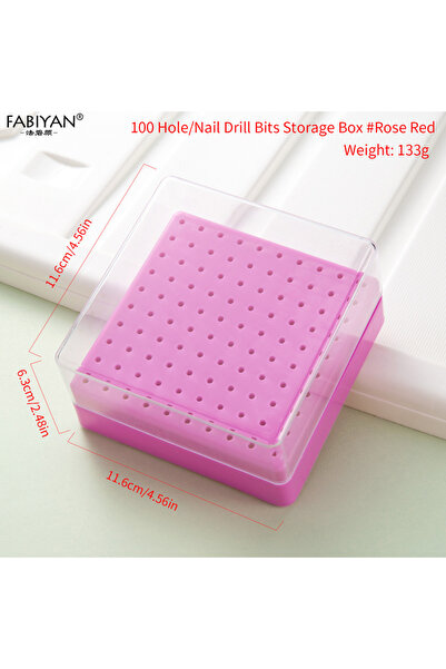 Choice صندوق تخزين رؤوس طحن الأظافر من مادة ABS الأرجوانية 30/100 فتحة مع حام...