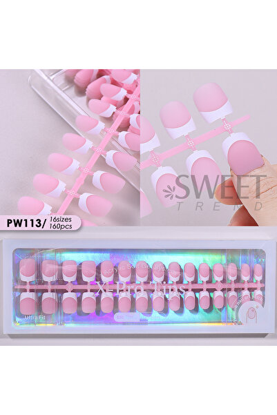 Choice PW113 150/160 قطعة أظافر صناعية قصيرة مربعة الشكل مستديرة غير لامعة، أ...