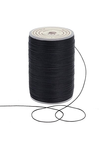 Choice AECH07-06810 175 Yards/160m Black Waxed Polyester Cord 0.3~0.4mm Twisted Sewing Waxed Thread Polyest
