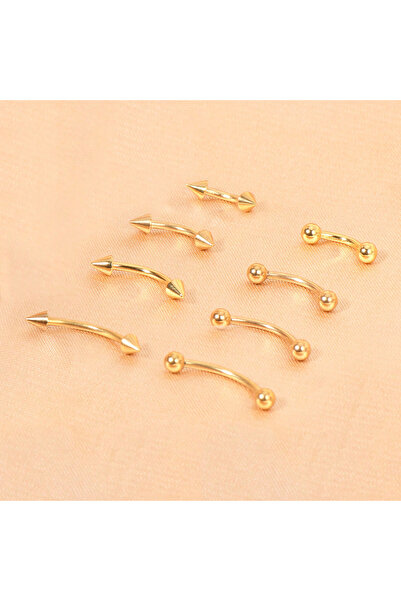 Choice 1.2x6 8 10 12mm Gold-color 8Pcs/Set Eyebrow Piercing Jewelry Surgical ...