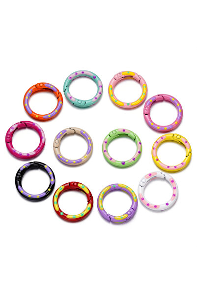 Choice 5pcs Random mixed 5pcs/lot Multicolor Metal Round Ring Spring Clasp Ca...