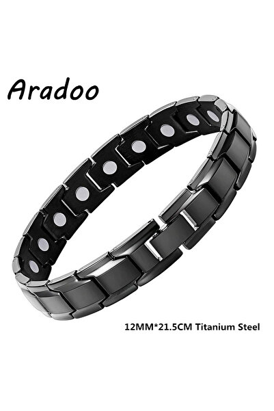 Choice 3 أساور رياضية للرجال مصنوعة من الفولاذ التيتانيوم بتصميم مسار الخزان الكلاسيكي مع وصلات مغناطيسية