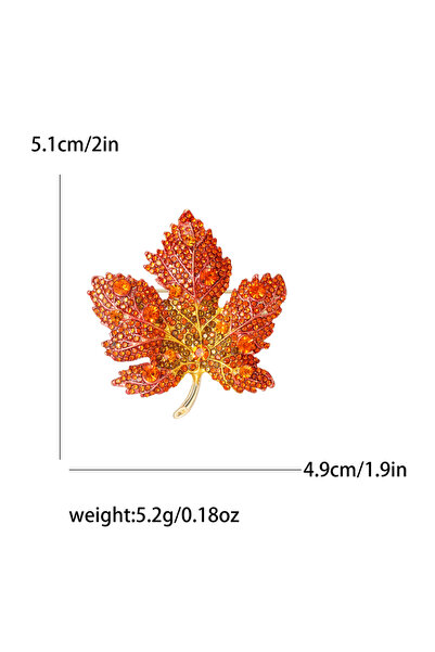 Choice دبابيس أوراق القيقب من أحجار الراين Red3334 للنساء، دبابيس أوراق النبا...