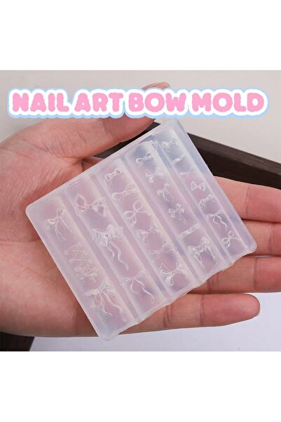 Choice قطعة واحدة G-443 قالب أظافر سيليكون ثلاثي الأبعاد على شكل فيونكة بأحجا...