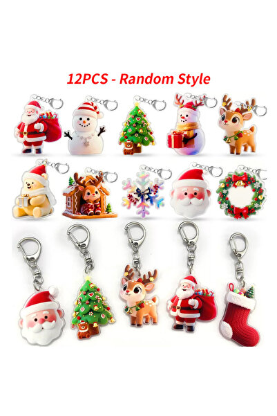 Choice 12 pieces 12 pieces, 6 pieces, 3 pieces, 1 piece - Christmas keychain ...