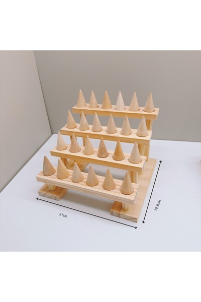 Choice حامل عرض خواتم الإصبع الخشبي المكون من 4 طبقات، حامل عرض خواتم المجوهر...