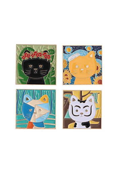 Choice مجموعة من 3 دبابيس مطلية بالمينا من سلسلة لوحات زيتية من فان جوخ، صرخة...