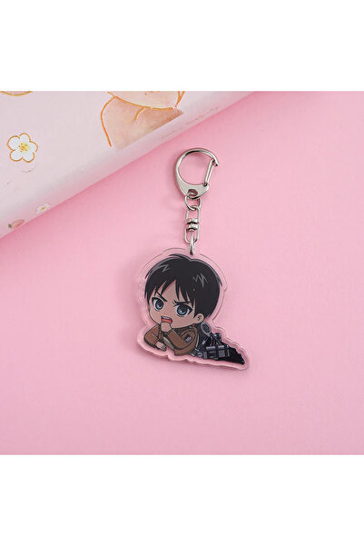 Miniso 5 cm 1 Anime Attack on Titan Acrylic keychain Cartoon Levi Ackerman Eren Jaeger Pendant cute bag cha